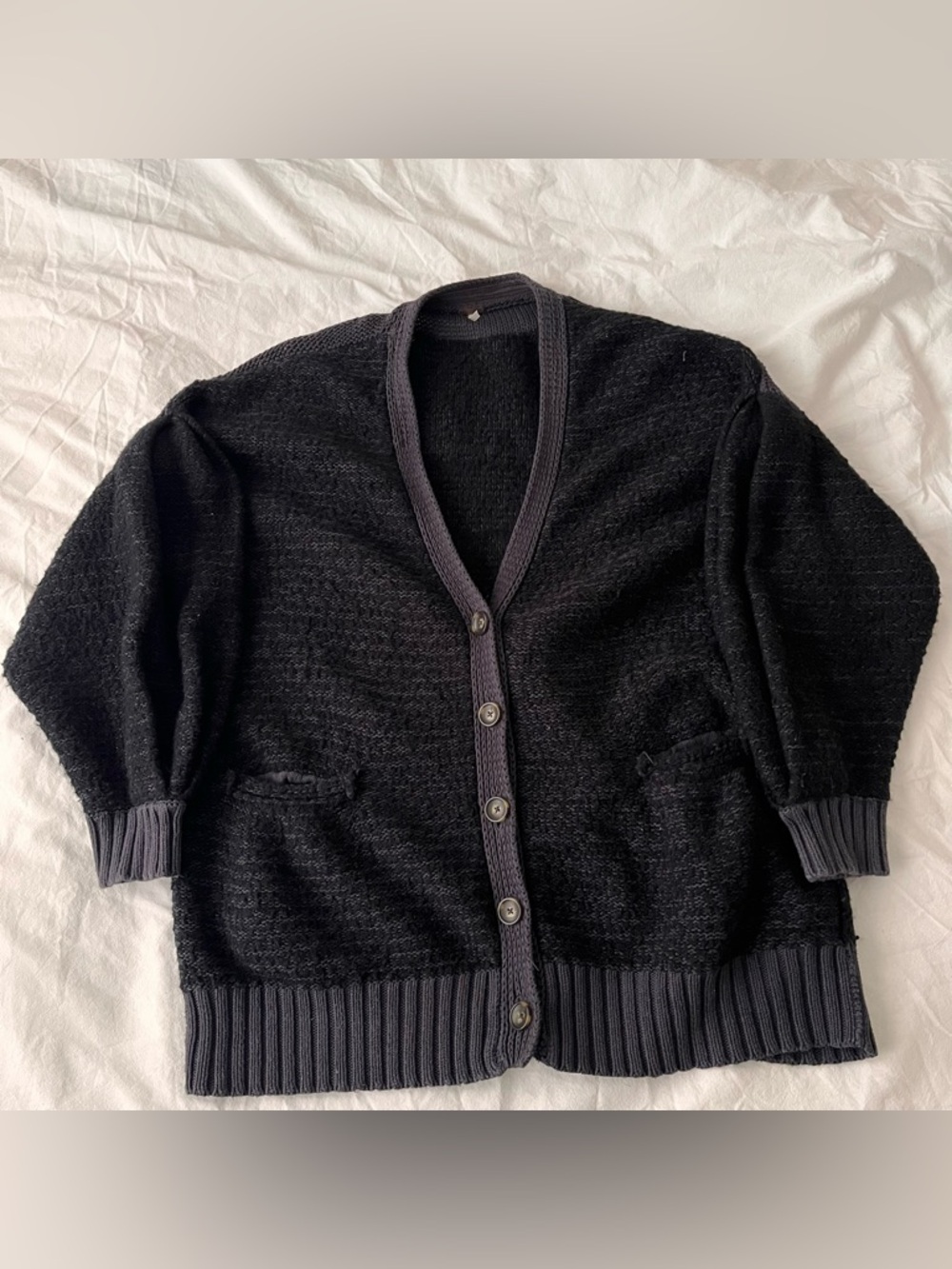 Free People Super Soft Alpaca Wool Blend Sweater Button Up Oversized Cardigan S